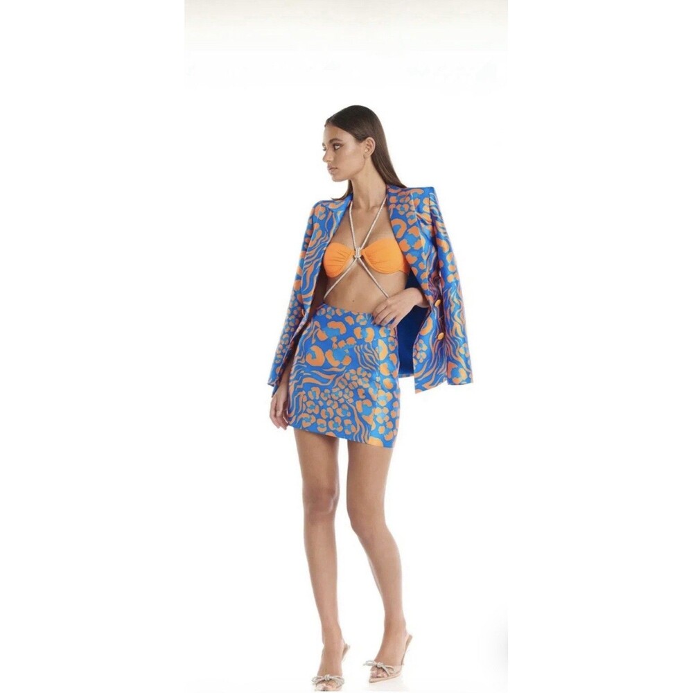NWT Eliya The Label Eden 3 Piece Set Orange & Blue Animal Print Size Large/XL